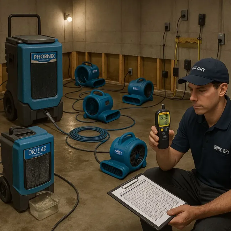 Structural Drying and Dehumidification process in Riverside, AL